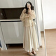 
Jingqi (JOYNCLEON) maternity suit 2025 new fashionable and fashionable high-end spring and summer high-waist skirt two-piece suit apricot color long-sleeved doll shirt + skirt suit L