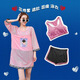 NJSKAKW Badeanzug weiblicher konservativer Student Fairy Fairy Fairy MM schlagern ihren Bauch 2024 Neuer großer Heißfeder-Split-Drei-teiliger Set 6625-Black 2xl (120-135jin [Jin gleich 0,5 kg]))