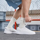 
Jordan men's shoes, sneakers, leather-faced Air Force One casual versatile thick sole height-enhancing white shoes