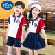 迪士尼小学生校服夏装短袖毕业运动服儿童班服套装学院风幼儿园夏季园服 6623男生红色【袜子+徽章】 100 cm