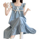 HUALIN FASHION韩式睡裙带胸垫中长款可外穿家居服 719-2蓝 170 2码(m-l)