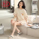 Langsha Light Pajamas de lujo para mujeres en el verano de algodón puro pantalones cortos de manga corta el verano delgado y dulce se puede usar fuera de la ropa para el hogar YX-7504 9859 2XL [recomendado 140-160Jin [Jin iguala 0.5 kg] desgaste]