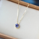 Pop Japanese starJewelry natural tanzanite 18K gold necklace light luxury amethyst agete Akado pendant natural tanzanite necklace