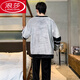 LangSha Coral Velvet Pajamas Men's Fall and Winter New Long Sleeve Thickened Casual Large Size Teen Home Suit Flannel Set 3882 Letter Feather 3XL