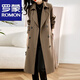 ROMON trench coat for women 2024 spring new mid-length spring and autumn women's clothing small commuting casual versatile coat black XL