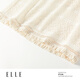 ELLE Cream Venus French fringed round neck casual shirt for women 2026 summer new hollow blouse off-white S