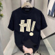 Romon Men's American Fashion Handsome Seda de seda de seda de altura corta Diseño de marca de moda para hombres Top 1506-1-TM6771 L BLACK L Recomendado 120-140Jin [Jin iguala 0.5 kg]