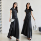 
Vanciman Fashion Suit Skirt for Women 2025 Summer New Temperature Lapel Short Sleeve Top High Waist Slim Skirt M9737 Dark Gray XL
