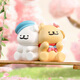 名创优品（MINISO）线条小狗浪漫樱花系列盲盒手办桌面摆件玩具生日礼物女 单盒