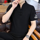 皮尔卡丹（pierre cardin）夏季唐装男短袖t恤中国风盘扣衬衫汉服宽松大码汉服仿棉麻民族风 黑色9871盘扣短袖 L