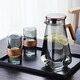 Xuanye glass set household high temperature resistant tea cup tea set cold water cold kettle set with tray drinking water hospitality cup set water cup + cold kettle + cup holder + tray