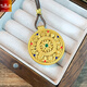 Gold-painted pure silver 999 Eight Treasures Compass pendant sterling silver necklace enamel new Chinese style national style braided rope gift for men and women Eight treasures compass sterling silver necklace about 19 grams