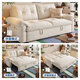 Pashaman removable and washable fabric sofa small apartment sofa bed all-in-one dual-purpose cream style folding Yunchao sofa 2812ZF 1.45m double seat removable and washable design comfort version cat scratch cloth TY24K velvet cotton + bamboo charcoal sponge