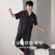 Yepan Pajamas Summer de algodón puro algodón puro Pantalones de manga corta Cardigan Algodón delgado Summer suelto de ropa de talla grande Set 5012-Dark Gray XL (175): recomendado 140-160Jin [Jin iguala 0.5 kg] para usar