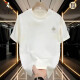 Woodpecker 2025 summer new 260g heavy combed cotton short-sleeved round neck American casual loose men's T-shirt a691 white M