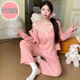 荣西图（RONGXITU）棉睡衣女带胸垫吊带三件套韩版甜美ins风家居服 S681#灰蓝 170 M