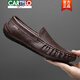 Cartelo High-End-Marke Lederschuhe für Männer echtes Leder Sommer Hollow Bohnenschuhe für Männer lässig Soft Soft Soft Leder ein Fuß faule Schuhe 9901 Black Hollow 38