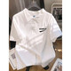 Schweres Polo-Shirt kurzärmeliges Männermarke modische Marke Sommer Lose Baumwolle vielseitig halbärmelte T-Shirt Revers Top [3878*yx love] -White M _80-110Jin [Jin ist 0,5 kg]