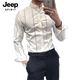 JEEP SPIRIT spring slim shirt men's new style anti-wrinkle long-sleeved striped casual white shirt business formal CS70 striped white long-sleeved M (100-115Jin Jin equals 0.5 kg)