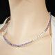 Shengbei S925 sterling silver natural aurora pearl tanzanite necklace multi-ring bracelet elegant and fashionable clavicle chain Yili tanzanite necklace 40cm