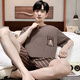 Pajamas modales de pijama para hombres pantalones cortos de algodón puro de algodón mortaja