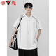 Yalu American Deconstruction Spleißen High Street High Street Starke kurzärmelige T-Shirt Herren Sommer Lose halbärmelige lose Trendy Brand Fünf-Punkte-Teenager 1423 Black [hohe Qualität 20] L 105-125jin [Jin ist 0,5 kg]