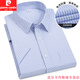 
Pier Cardin summer thin short-sleeved shirt for men, middle-aged and young business professional work clothes blue shirt for men, half-sleeved solid color work clothes DX6629 38 (recommended 100-120 Jin [Jin equals 0.5 kg])