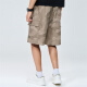 Mark Waffe [camouflage workwear] casual shorts men's 25 summer large pocket letter embroidery fashion trendy and cool versatile five-point pants 701 khaki 2XL