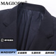 MAGIOPY brand men's wool suit suit spring and autumn new middle-aged business banquet groom wedding dress navy blue M 170
