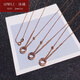 GPWFLI Bingli Italian craftsmanship 18K gold necklace AU750 rose gold color gold pendant letter LOVE chain set gift 18K gold color chain set + certificate