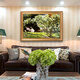 
Diqi White Rose Garden Landscape Character Hand-painted Oil Painting European Entrance Decoration Painting American Restaurant Bedside Bedside Painting 692 Gold Solid Wood Frame 100*70