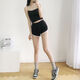 Gray sports shorts for women in summer wear high waist slim casual and versatile wide-leg jogging fitness yoga hot pants Royal Patty D01 gray L