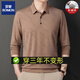 ROMON Summer Ice Silk T-shirt Men's Long Sleeve New Middle-aged Casual Lapel Thin Dad T-shirt Antibacterial Father's Day Gift High-end Brand 826 Navy Blue + International + High-end Brand XL 175 + High-end Brand