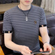 
Bolomido luxury international high-end brand new knitted ice silk short-sleeved men's summer new fashion brand slim high-end round neck 1518 khaki M