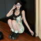 
Rongxitu butterfly printed suspender dress sweet and spicy waist-hugging summer new style short [6628#] XL