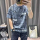 
Xuji Ice Silk Short Sleeve T-shirt Men's 2025 Summer New Printed T-shirt Slim Half-sleeved Ice Sexy Men's Sweatshirt 846 Green M