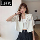 LPOX外套夏季女薄款2025新款网红炸街设计感小个子短款女式外套西服款 白色684款 M 95/105斤
