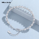 Miss JuJu pt950 platinum unicorn bead bracelet for women, new flashing platinum baby's breath bracelet, weight 12.9-13.1g