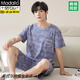 
Modal pure cotton pajamas men's 2025 summer new style teen short-sleeved shorts summer casual home clothing set Q13803 L