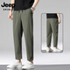 Jeep Spirit Ice Seidenhose Männer loser Straight Herren 2025 Neue Art der neun-Punkte-Freizeithosen für Männer im Sommer dünne Stil 719 Black XL