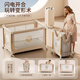 ULOP crib, removable splicing bed, multi-function with changing table, one-click folding rocking bed for newborns to put to sleep, aviation aluminum pillars + 5A grade antibacterial fabric/Galaxy Gold, sleeping artifact, baby products, free coconut palm mattress with photos posted at event