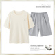 El algodón de algodón puro de pijamas para hombres de Yalu, el algodón delgado de manga corta, se puede usar ropa casera casual de ropa para niños de gran tamaño 42M13601 XL Peso recomendado 120-140Jin [Jin equivale a 0.5 kg]