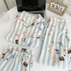 Jingpufei's new summer polka dot cotton gauze pajamas women's three-piece set comfortable home clothes Yunduo Cotton-9905# Black Love Three-piece Set M [Suggestion 75-100Jin [Jin equals 0.5 kg]]