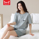 Catman (Miiow) Pure Cotton Pajama для женщин в летнем сете шорт с короткими рукавами с двумя частями сладкой весной и летней интернет-знаменитой домашней одежды 9856 хлопка с короткими рукавами (75-95Jin [Jin равняется 0,5 кг])