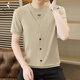 Woodpecker (TUCANO) new V-neck short-sleeved T-shirt for men in summer trendy thin buttons for men's fake two-piece mercerized cotton top 5588-6623 gray XL 120-135Jin [Jin equals 0.5 kg]