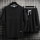 Buntes Edelstein für Herren Sommer Schnelltrockne Kurzärmler T-Shirt Trendy Sports Set [Set] 829 Gray M empfohlen 100-120jin [Jin ist gleich 0,5 kg]