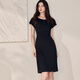 ROEYSHOUSE LOOKI Intellectual Black Hip-Wood Dress for Women 2025 Summer New Temperament One-Link Slim Skirt 12112 Black 2XL