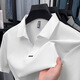 Carbineer Sommereis-Seide Traaceless Jacquard Scissors Hals kurzärmelige Polo-Hemd Männer mittleren Alters Casual Cool T-Shirt Männer Top White 15123 M 48 Empfohlenes Gewicht 100-125 Jin [Jin entspricht 0,5 kg]