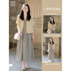 HUALIN Fashion Summer Nuevo blazer de manga corta Vestido a cuadros Retro Conjunto de dos piezas de dos piezas Femenina 9720 Camina amarilla crema [Single Piece] M Recomendado 100 Jin [Jin iguala 0.5 kg] o menos