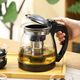Glass teapot large capacity household teapot heat-resistant tea set kettle tea water separation flower tea filter tea brewing 2000ml black